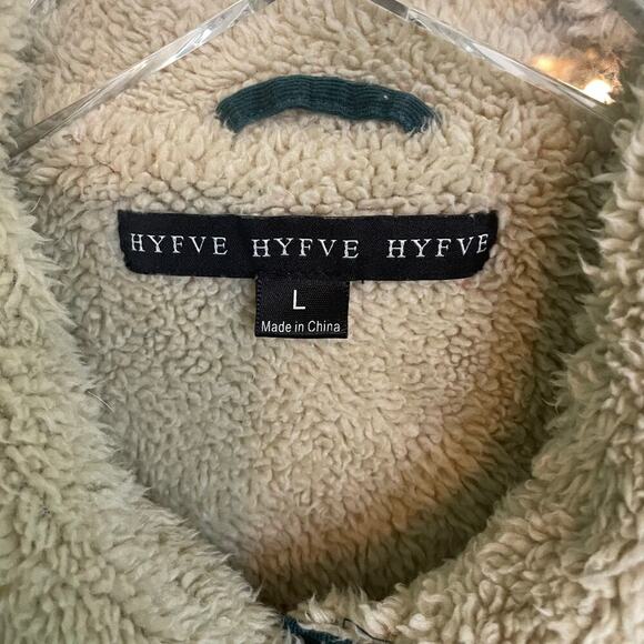 HYFVE Green Corduroy Jacket Sherpa Lined 70s Style Jacket Girls Size Large - Picture 4 of 7